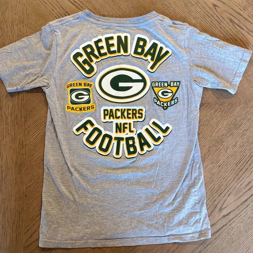Green Bay Packers Kids Gray Football Tee